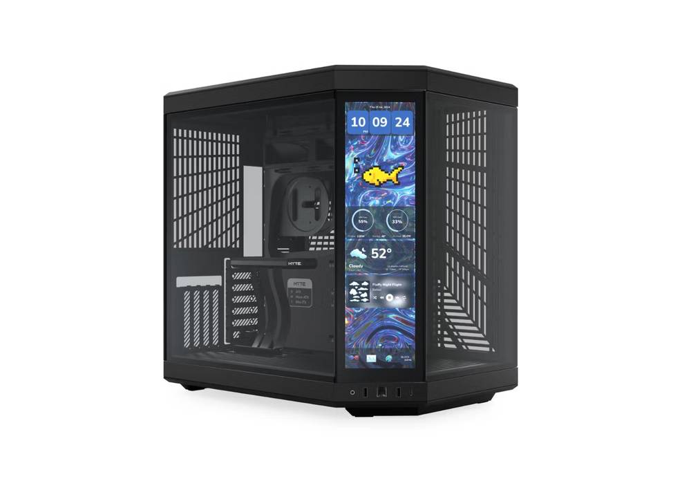 HYTE Y70 Touch Infinite Black كيس باللون الاسود مع شاشة مدمجة 