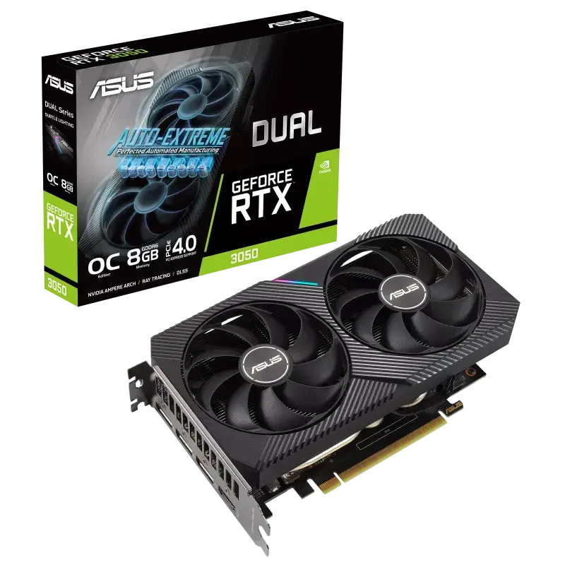 ASUS VGA DUAL RTX3050 08G V2  كرت شاشة دوال 3050 اديشن 