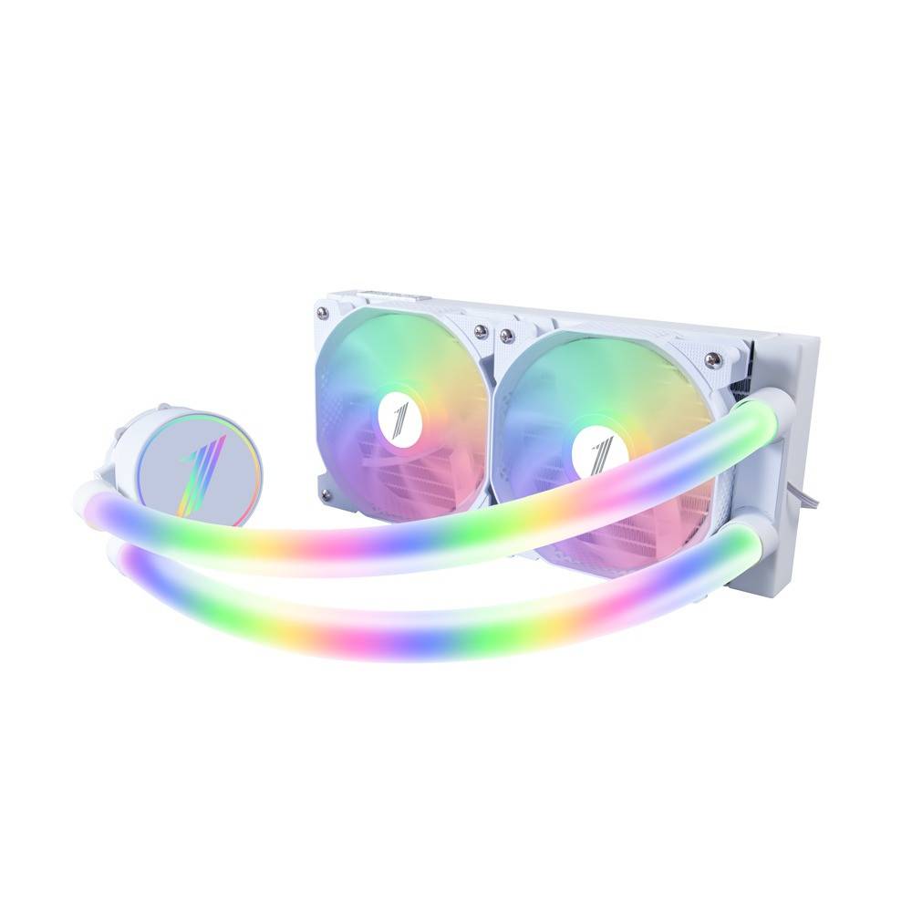 1STPLAYER MT240 Liquid cooler black/white مبرد مائي ار جي بي مروحتين من فيرست بلاير اسود/ابيض