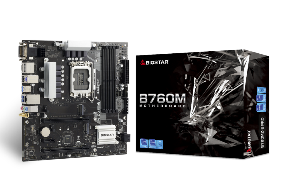 Biostar B760MZ-E Pro ddr5 مذربورد من بايو ستار B760MZ-E برو ddr5