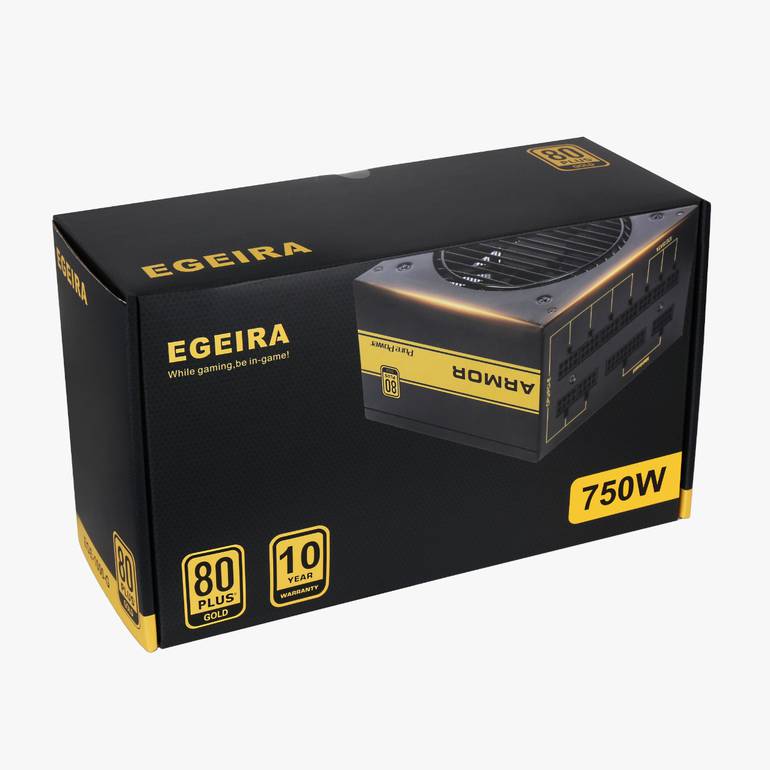 Egeira 750w 80+ gold Fully Modular Power Supply باور سبلاي ايجيرا 750 واط معياري بالكامل تصنيف ذهبي
