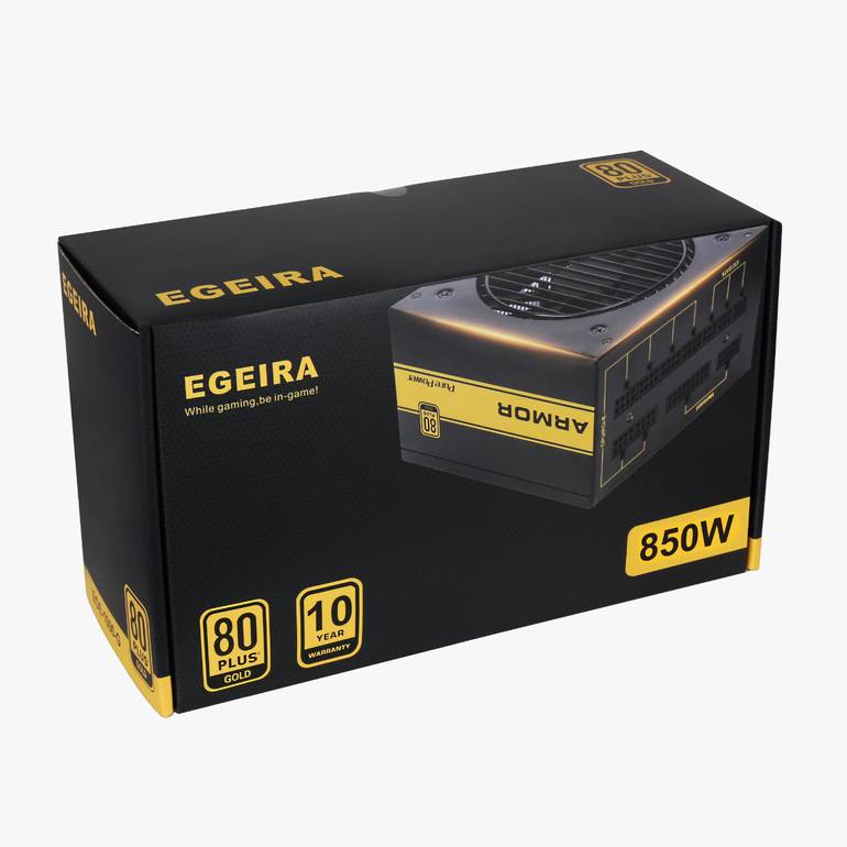 Egeira 850W 80+ gold Fully Modular Power Supply باور سبلاي ايجيرا 850 واط معياري بالكامل تصنيف ذهبي