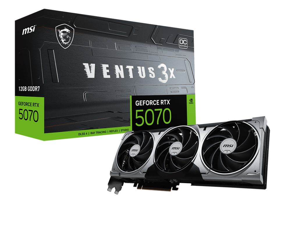 MSI GeForce RTX 5070 12GB VENTUS 3X OC كرت شاشة ام اس اي 5070 فنتوس