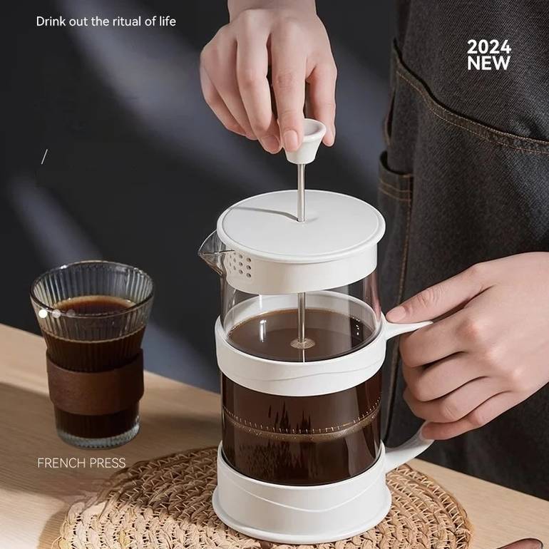 آلة صنع القهوة بالضغط اليدوي مع فلتر شاي متعدد الاستخدامات 1000ml