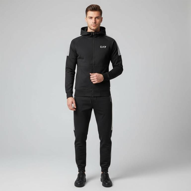 Tracksuit Ea7 sheret abyad Hoodie