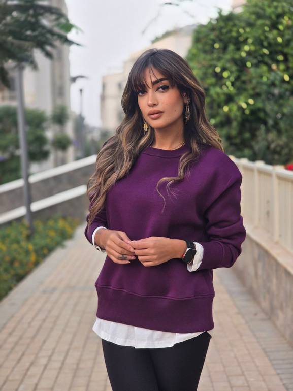 Grape royal fleeced sweater