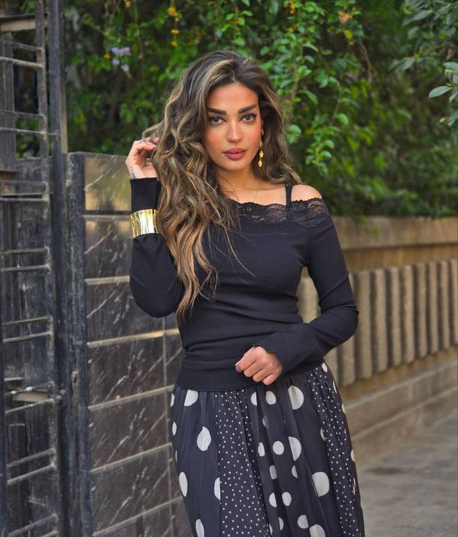 Black off shoulder lace top