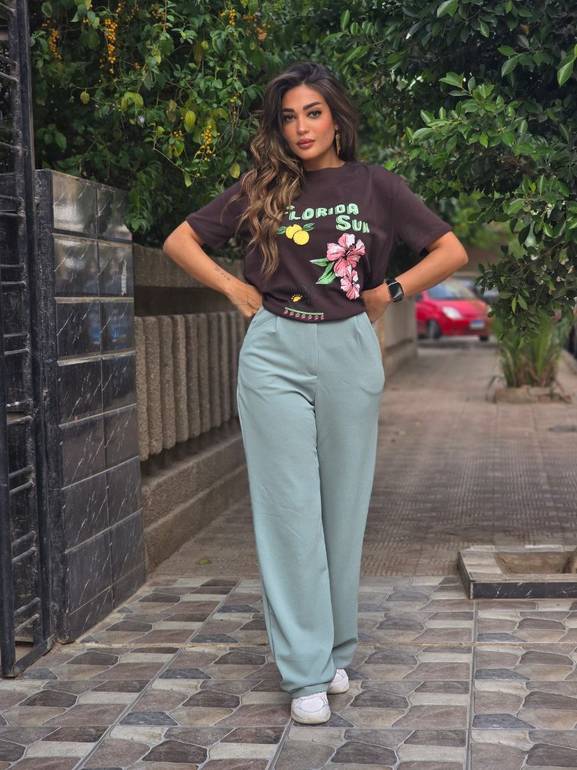 Mint green classic pants