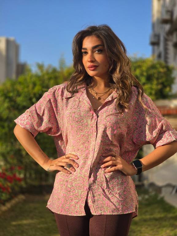 Pink leopard shirt