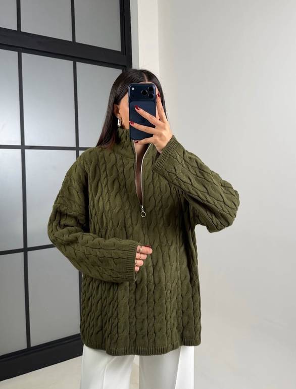 Olive Braided Pullover 