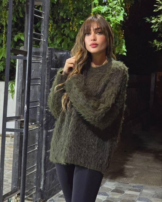 Olive Fuzzy Fur Pullover 