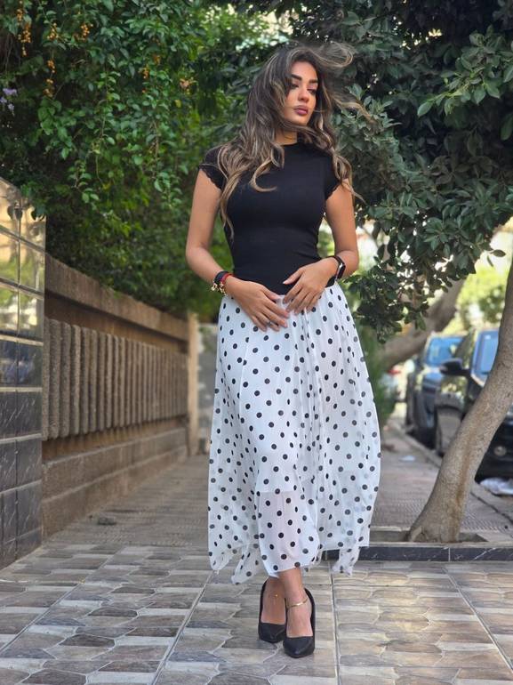 White polka dot skirt 