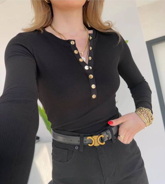 Basic Top with Gold Buttons 