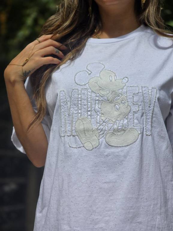 White Mickey shimmery tshirt