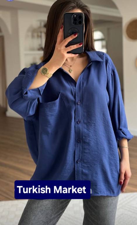 Navy blue linen shirt