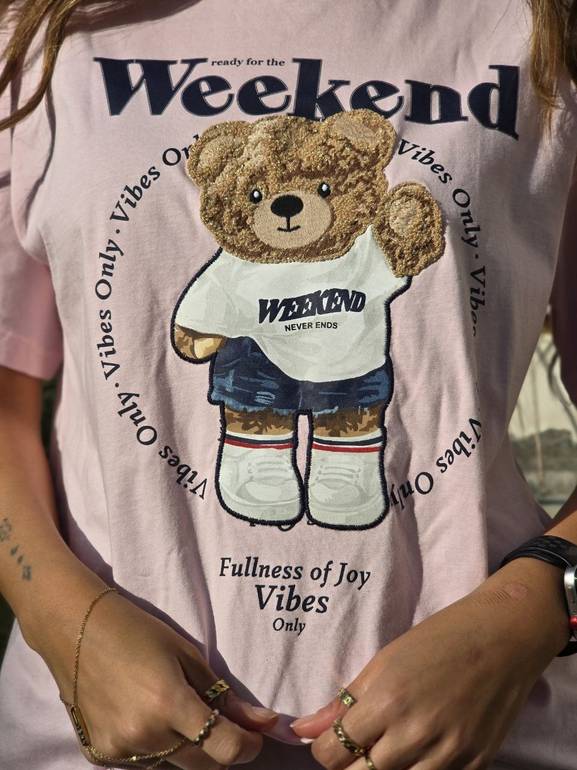 Pink teddy tshirt