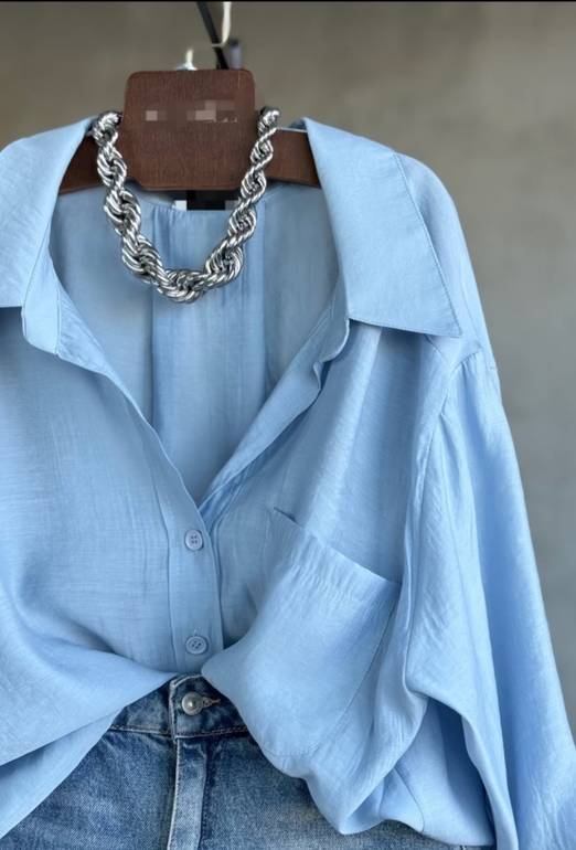 Baby blue linen shirt