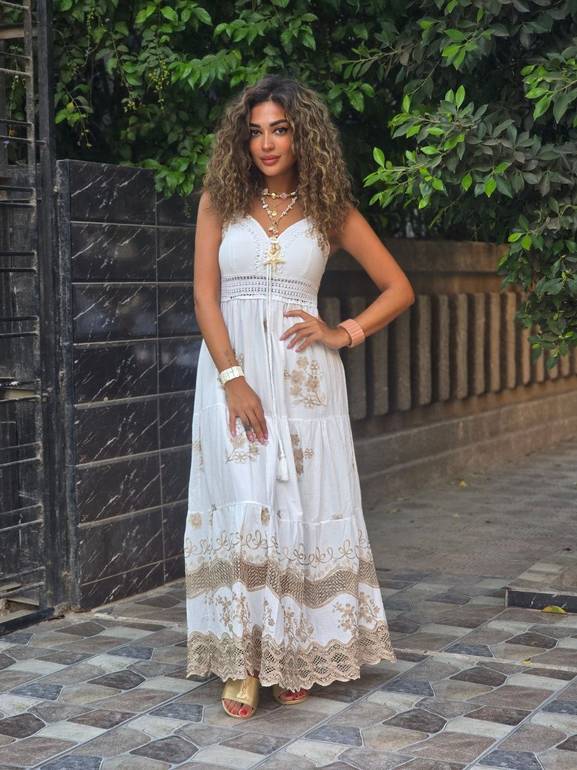 White embroidered dress