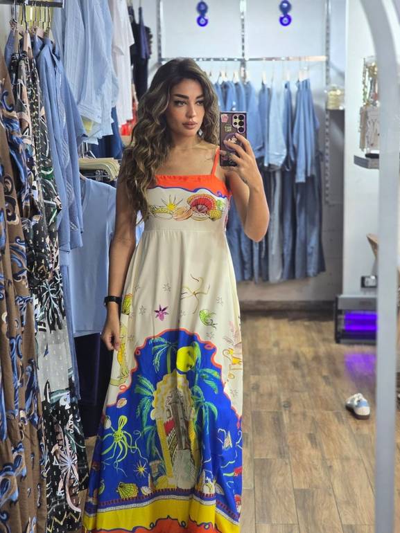 Orange maxi Alemais dress