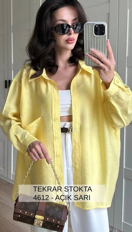 Pastel Yellow oversize linen shirt