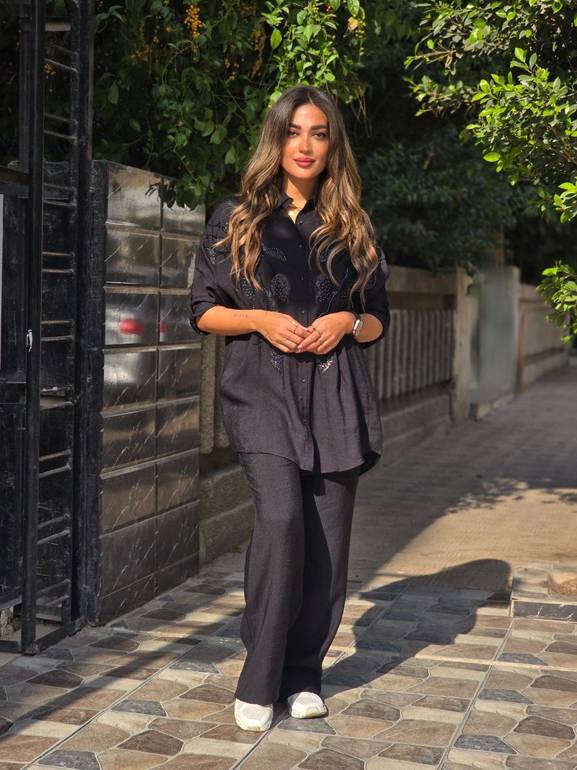 Black linen pants