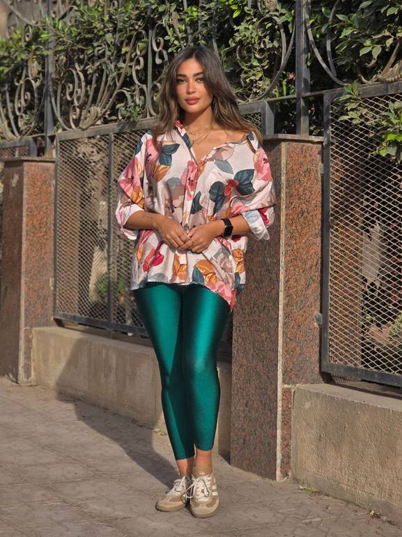 Zumurut Green Metallic Legging 