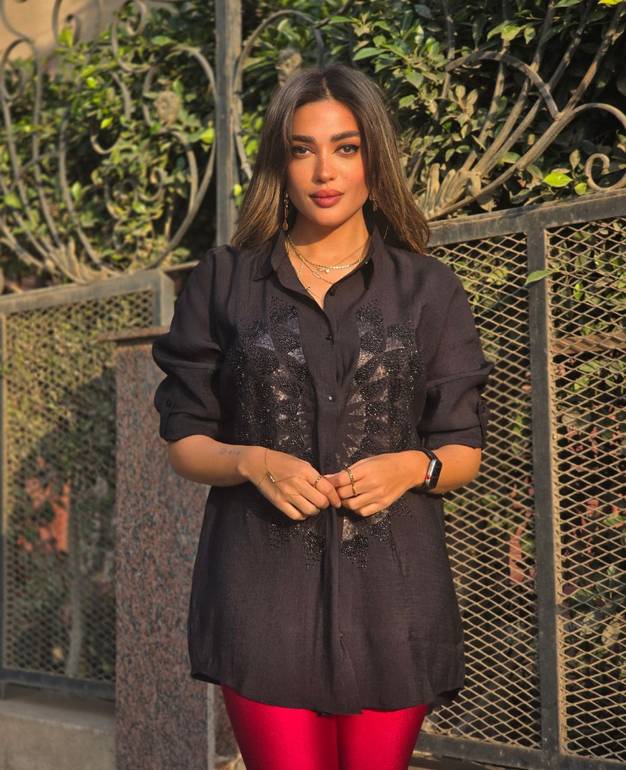 Black Lotus Embroidered Shirt