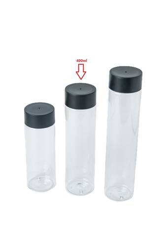 Plastic Bottle With Black Cap 400ml