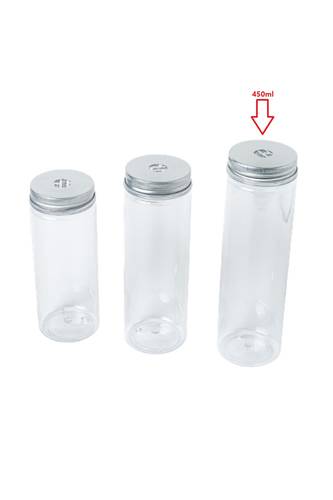 Plastic bottle with opening aluminum lid 450ml