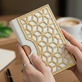 نوت مزين بالجلد المعاد تدويره بنقوش ثقافية 