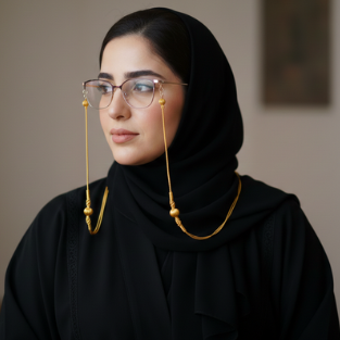 حامل النظارة من الزري الذهبي المشغول يدوياً 