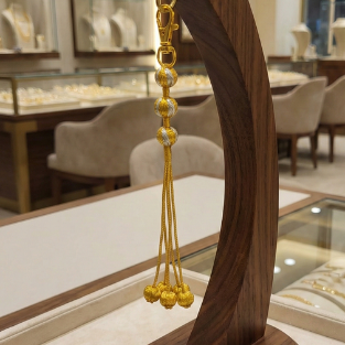 ميدالية من الزري المشغول يدوياً