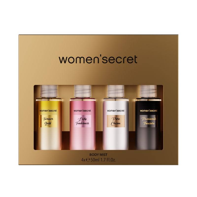 طقم معطرات الجسم ومنز سيكرت فويريفر كولد + ليدي توندرنيس + بيور شارم + باسيونيت تريسور50مل