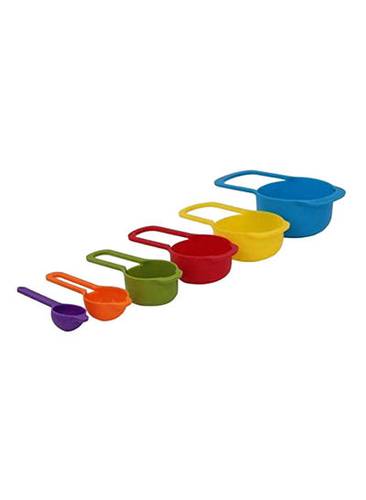 طقم أكواب وملاعق قياس مكون من 6 قطع متعدد الألوان Standard