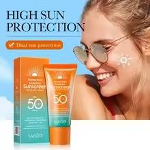 واقي من الشمس Spf 50+ لحماية الوجه والعناية بالبشرة بالطاقة الشمسية وأنبوب مزدوج متعدد التأثيرات Pa +++ مانع للطاقة الشمسية للوجه