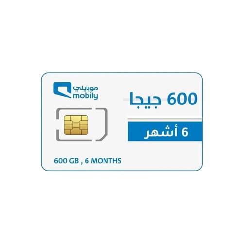 شريحة موبايلي 600 جيجا 6 شهور