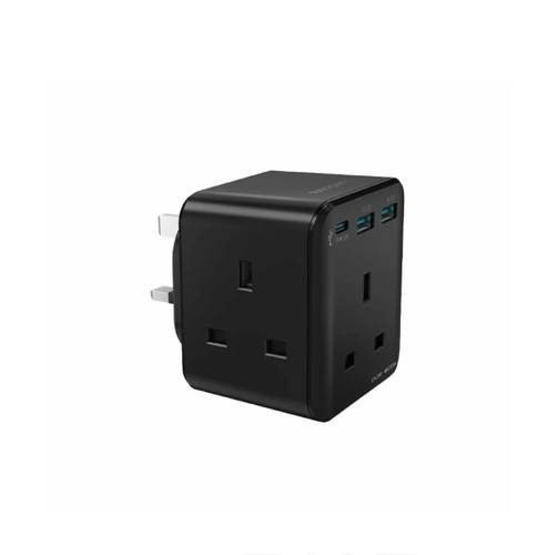 شاحن جداري راف باور بايونير 3 مداخل طاقه ثلاثيه مع منفذين USB ومنفذ تايب سي بتقنية PD بقوة 20