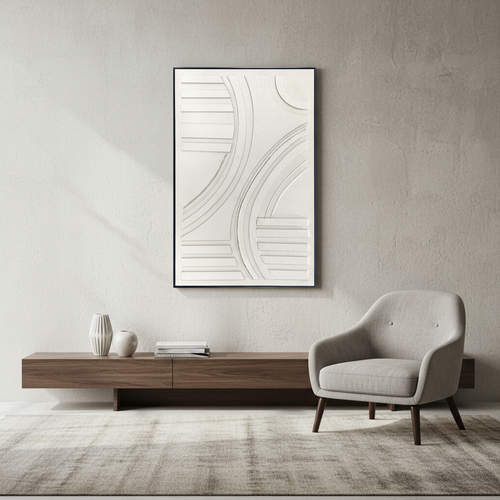 لوحة جدارية أنيقة بتصميم هندسي بارز