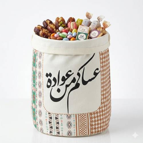 كيس مفرحات العيد كبير بعبارة عساكم من عوادة