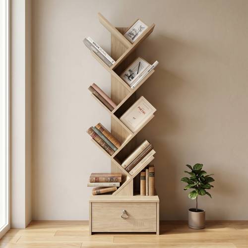 مكتبة وأرفف كتب بتصميم الشجرة 40 × 30 × 145 سم