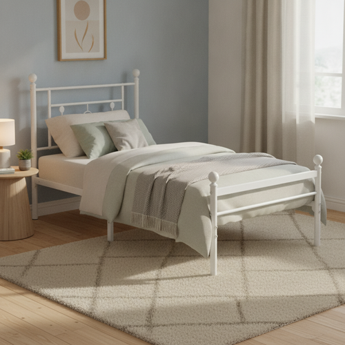 سرير حديد مقاس 90*190 WHITE 3919