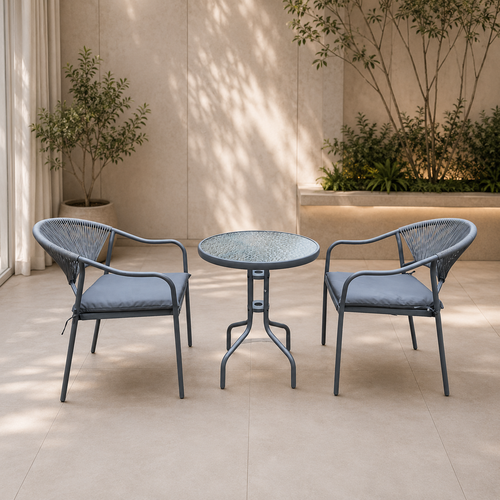 طقم كرسين وطاولة 211084 GREY