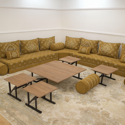 طقم طاولات ارضية بتصميم عصري – 5 قطع