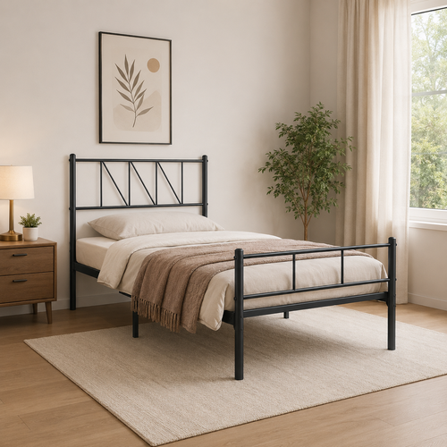 سرير حديد مقاس 90*190 BLACK 3927