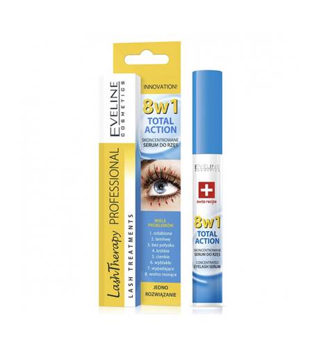 Total Action 8 in 1 Concentrated Lash Serum - by EVELINE 10 ml