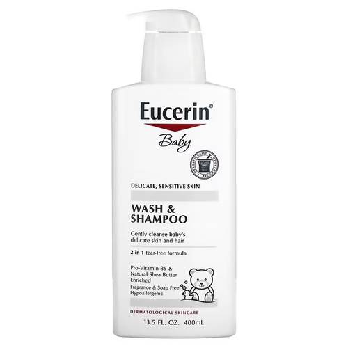 شامبو وغسول للأطفال، خالٍ من العطور، من يوسرين (400 مل) Eucerin