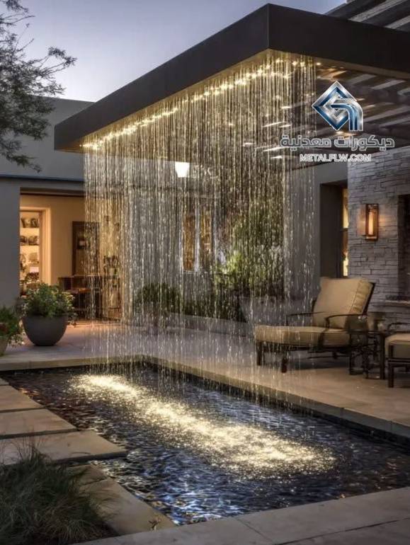 تصميم جلسة المصب المطري إيرث فلو المتكامل للمجالس الخارجية