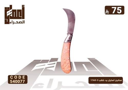 سكين استيل يد خشب 17AO-3