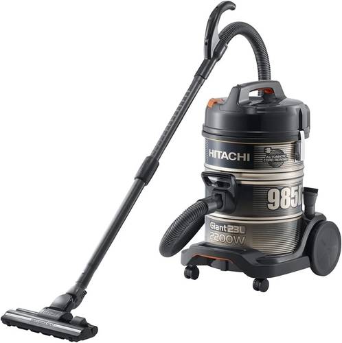 مكنسة كهربائية 2200 واط، 22 لتر من هيتاشي، ذهبي، اسود - CV-985HC SS220 CGB