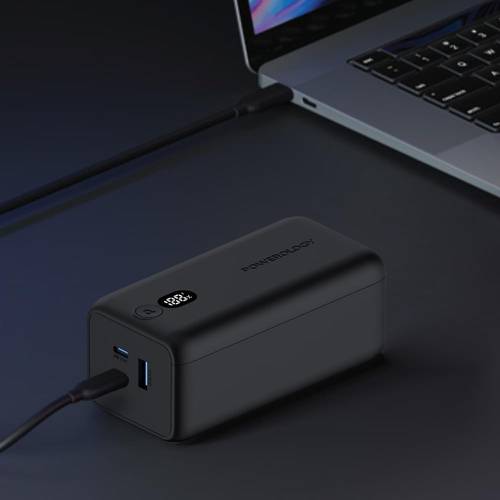 شاحن متنقل 20000 مللي أمبير ثلاث مخارج بورولجي Powerology 20000mAh 65W Onyx Power Bank